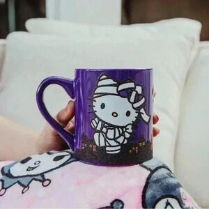 Hello Kitty Coffee Cup Happy Halloween Glitter Mummy Purple Mug 14 oz